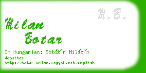 milan botar business card